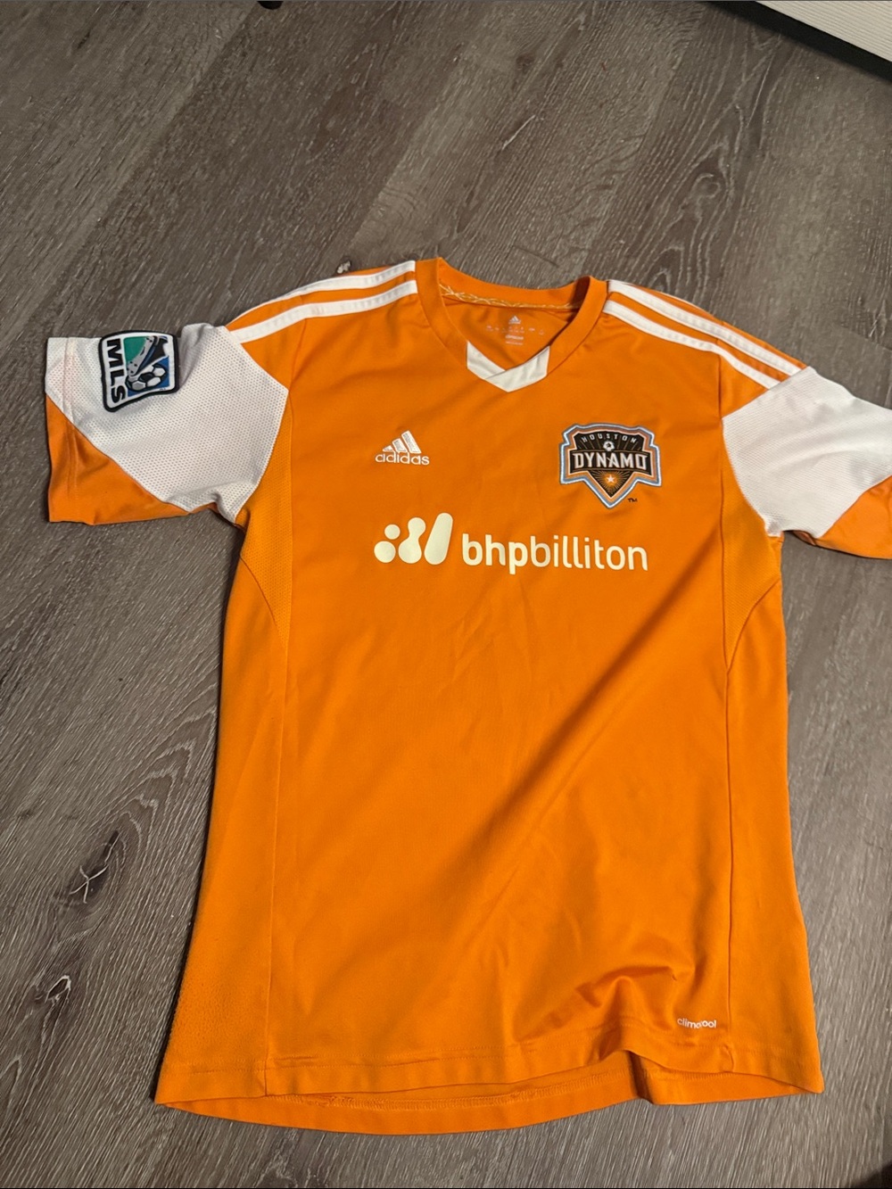 adidas Orange and White Dynamo Soccer Jersey